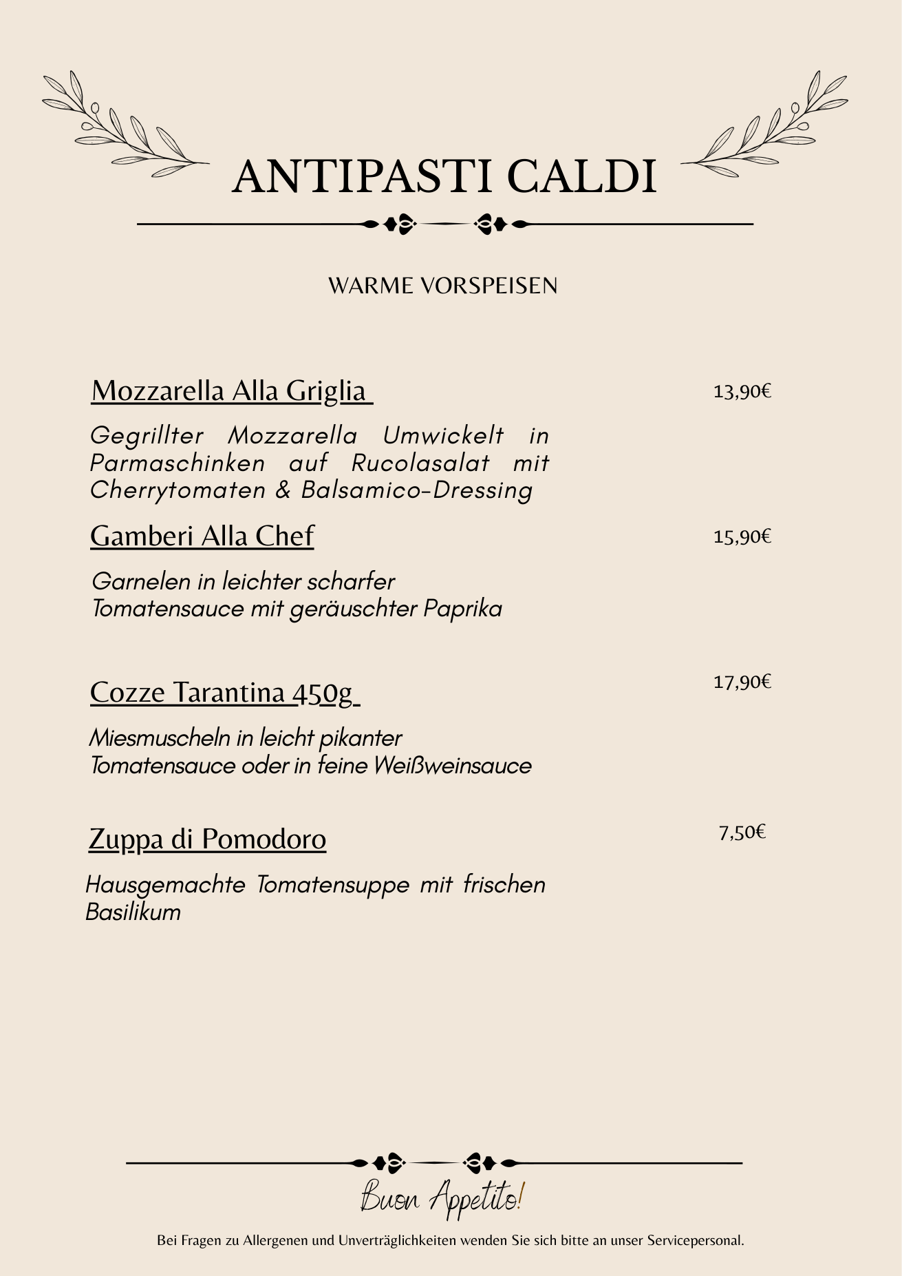 Speisekarte Seite 3